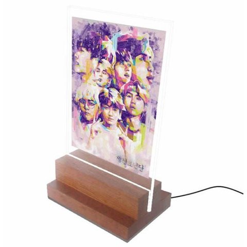 Abajur e Luminária de Led e Acrilíco - Kpop - Bts