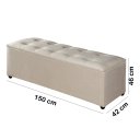 Ver imagem 5 de Recamier Baú Milão 1,50m Decorativo Premium para Cama Casal Estilo Closet Estofado Cor Bege