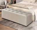 Ver imagem 2 de Recamier Baú Milão 1,50m Decorativo Premium para Cama Casal Estilo Closet Estofado Cor Bege