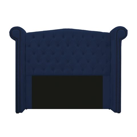 Cabeceira Madrid 195 cm Suede Azul Marinho
