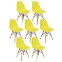 Ver imagem 3 de Kit 7 Cadeiras Charles Eames Eiffel Wood Design Amarelo