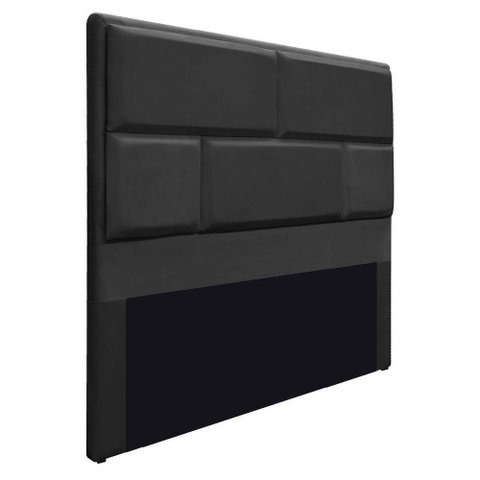 Cabeceira King Brick P02 195 cm Para Cama Box Suede Preto