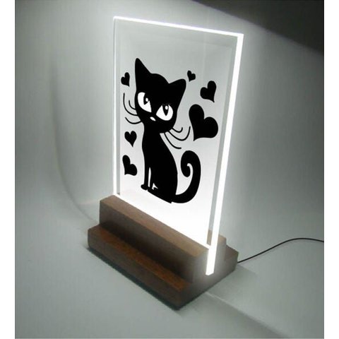 Abajur e Luminária Infantil Pet - Gatinho Coração