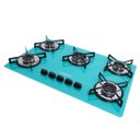 Ver imagem 1 de Cooktop Ultra Chama 5 Bocas Verde Água - Chamalux
