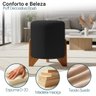 Kit 2 Puffs Decorativos Eloah Redondo Assento Extra para Sala Quarto Suede Pufe com Pés de Madeira - 2