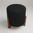 Ver imagem 7 de Kit 2 Puffs Decorativos Eloah Redondo Assento Extra para Sala Quarto Suede Pufe com Pés de Madeira