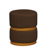 Puff Decorativo Luxo Theo Base Metal Dourado Veludo Cor:marrom - 1