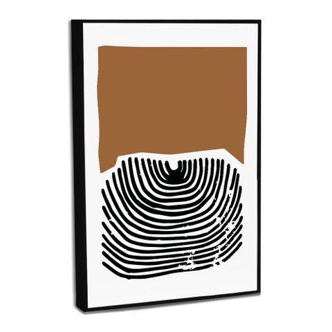 Quadro Decorativo Minimalista Linhas Pretas com Moldura Filete