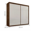 Ver imagem 3 de Guarda-Roupa Roupeiro Asteca Duas Portas de Correr Malbec Off-White