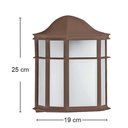 Ver imagem 3 de Kit 2 Arandelas Luminária de Parede Externa Marrom Colonial 25cm Lente Fosca de Ville Dital