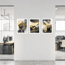 Ver imagem 3 de Tríptico - Quadros Decorativos Abstrato Ouro Grande:Branco