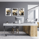 Ver imagem 2 de Tríptico - Quadros Decorativos Abstrato Ouro Grande:Branco