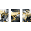 Ver imagem 4 de Tríptico - Quadros Decorativos Abstrato Ouro Grande:Branco