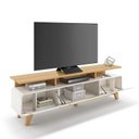 Ver imagem 4 de Rack Bancada Essenza e Painel Link 2.0 com Mesa de Centro Sky Off White Cinamomo – Hb Móveis