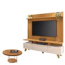 Ver imagem 1 de Rack Bancada Essenza e Painel Link 2.0 com Mesa de Centro Sky Off White Cinamomo – Hb Móveis