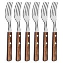 Ver imagem 1 de Kit 6 Garfos de Mesa Tramontina Polywood Inox Cabo Castanho