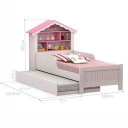 Bicama Infantil Casinha Menina com Colchões - 2