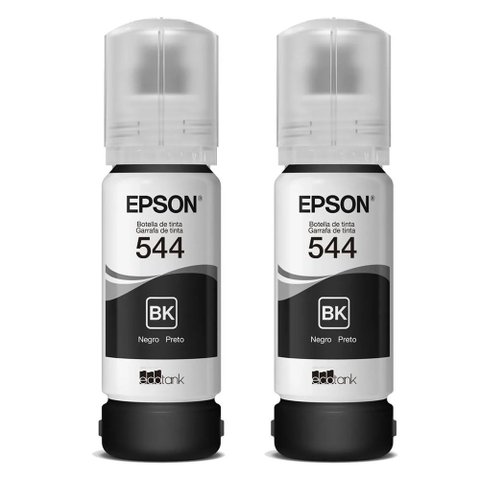 Kit 2 Tintas Epson Original 544 T544 - 2 Preto L-3110 L-3150 L-3250