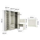 Ver imagem 4 de Guarda Roupa Canto Cabeceira E Escrivaninha Legno Crema