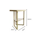 Ver imagem 4 de Kit 2 Mesas Laterais Lile com Tampo Mdf 25mm e Pés de Ferro para Sala e Quarto Off White/dourado