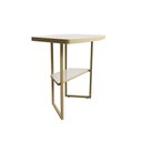 Ver imagem 2 de Kit 2 Mesas Laterais Lile com Tampo Mdf 25mm e Pés de Ferro para Sala e Quarto Off White/dourado