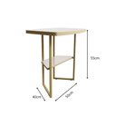 Ver imagem 5 de Kit 2 Mesas Laterais Lile com Tampo Mdf 25mm e Pés de Ferro para Sala e Quarto Off White/dourado
