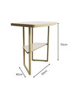 Ver imagem 5 de Kit 2 Mesas Laterais Lile com Tampo Mdf 25mm e Pés de Ferro para Sala e Quarto Off White/dourado