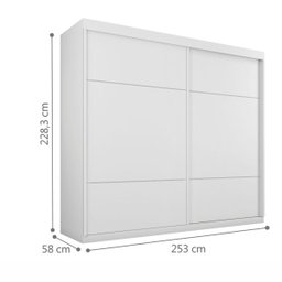 Guarda-Roupa Roupeiro Asteca Duas Portas de Correr Branco - 3 Guarda-Roupa Roupeiro Asteca Duas Portas de Correr Branco - 3