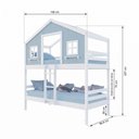 Ver imagem 3 de Beliche Casinha Dos Sonhos Madeira Maciça Branco|Azul Housin