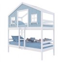 Ver imagem 2 de Beliche Casinha Dos Sonhos Madeira Maciça Branco|Azul Housin