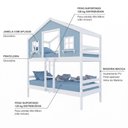 Ver imagem 4 de Beliche Casinha Dos Sonhos Madeira Maciça Branco|Azul Housin