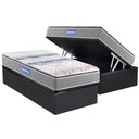 Ver imagem 1 de Cama Box Baú Solteiro: Colchão Espuma D45 Probel Guarda Costas + Base CRC Suede Gray(88x188)