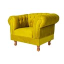 Ver imagem 2 de Duas Poltronas Chesterfield Capitone Suede Amarelo Decorativa / Sala, Tv, Estar, Recepção