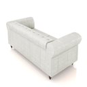 Ver imagem 6 de Sofá Living Sala de Estar Stanford Chesterfield 2 Lugares 220cm Pés de Madeira Couro Branco Manchado