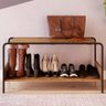 Kit Prateleira Decorativa e Sapateira Banco Para Hall De Entrada Tube Vermont/Preto - Artesano - 6