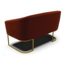 Ver imagem 3 de Sofá Namoradeira 2 Lugares Base Industrial Dourado Stella Bouclê Terra D03 - D'Rossi