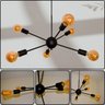 Luminária Pendente Modelo Sputinik 06 Hastes - Moderno Elegante Ideal para Sala, Quarto Preto - 3