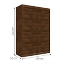 Ver imagem 3 de Guarda-Roupa Roupeiro Trevor Solteiro Duas Portas Correr Malbec