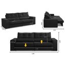 Ver mais imagens de Sofá Retrátil e Reclinável 2 Lugares 1,90m com Molas Milena Suede Preto Rover & Beato
