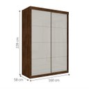Ver imagem 3 de Guarda-Roupa Roupeiro Trevor Solteiro Duas Portas Correr Malbec Off-White
