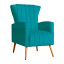 Ver imagem 1 de Poltrona Decorativa Melinda Pés Palito Tecido Suede Várias Cores - Qlare Estofados - Suede Turquesa