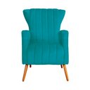 Ver imagem 4 de Poltrona Decorativa Melinda Pés Palito Tecido Suede Várias Cores - Qlare Estofados - Suede Turquesa