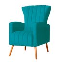 Ver imagem 5 de Poltrona Decorativa Melinda Pés Palito Tecido Suede Várias Cores - Qlare Estofados - Suede Turquesa