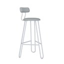 Ver imagem 1 de Conjunto 4 Banquetas Alta Ginger com Encosto Courino Saturno Off White
