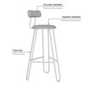 Ver imagem 4 de Conjunto 4 Banquetas Alta Ginger com Encosto Courino Saturno Off White