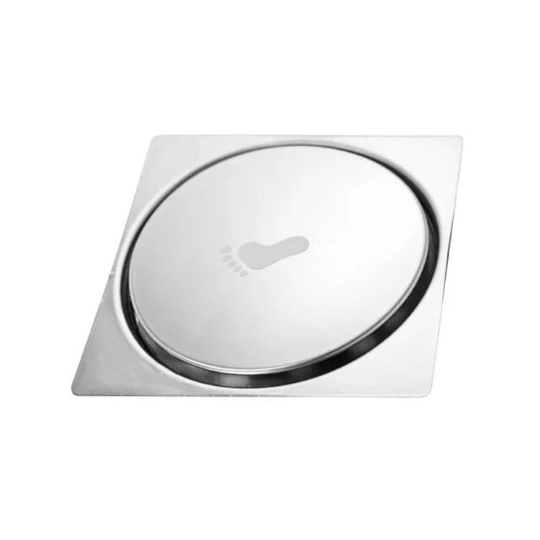 Ralo Click Inteligente Up Aço Inox Quadrado Para Banheiro ou Cozinha  10 cm - Bognar