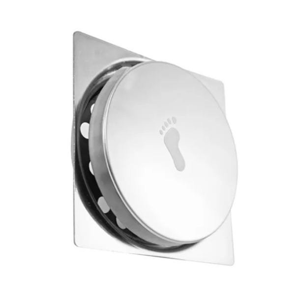 Ralo Click Inteligente Up Aço Inox Quadrado Para Banheiro ou Cozinha  10 cm - Bognar - 3