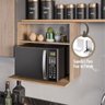 Suporte Duplo Micro-ondas Forno Elétrico Prateleira Cozinha Luara Freijó - 6