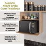 Suporte Duplo Micro-ondas Forno Elétrico Prateleira Cozinha Luara Freijó - 5