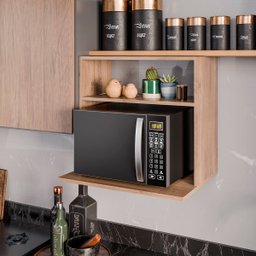 Armário Aéreo Suporte para Microondas com Nicho Luara Freijó - 1